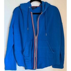 Tommy Hilfiger Hoodie Women Medium Blue Full Zip Front Pockets Jacket Casual